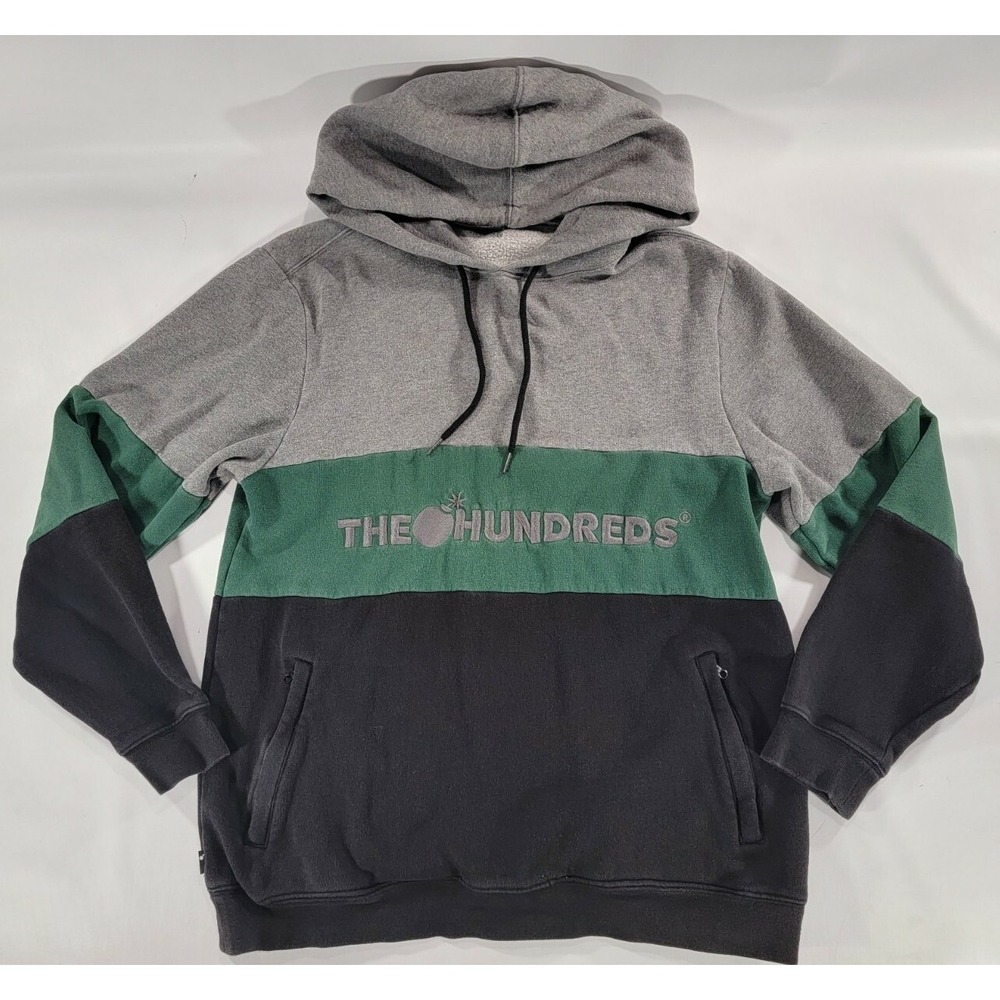 The Hundreds TV Series Show Tri Split Adam Bomb‎ Logo Hoodie Pullover Men's Sz L